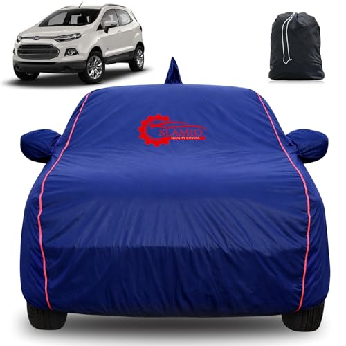 Image of 100% Waterproof Car Cover for Ford Ecosport 2013-2017 | All-Weather, Dustproof & UV Protection | Heavy-Duty 3-Layer Fabric | Custom Fit with Mirror & Antenna Pocket | Navy Blue