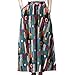 URYYRIT Robe de Plage Printemps Et Automne Bohemian Bohemian Grande Jupe en Lin Swing Plage Coton Jupe Longue Imprimé Haute Taille Une Jupe Longue-Ae,Skirt Length 90Cm