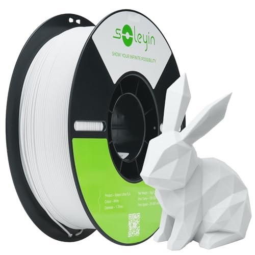 Creality Filamento Soleyin Ultra PLA 1,75 mm para Impressora 3D, Velocidade de 300 mm/s, Resfriamento e Modelagem Rápidos, Bobina de 1kg (2,2lb), para Creality Ender K1, K1C Series (Branco)