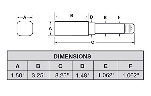 Rigid Hitch Incorporated Square Stock - Trailer Axle Spindle For 1-1/16" I.d Bearings #TOP1