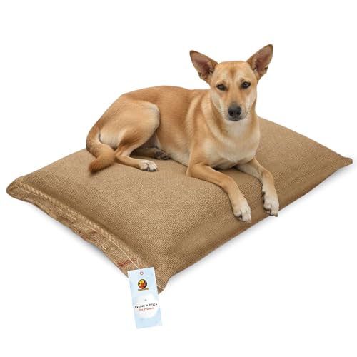 Image of Foodie Puppies Pet Bori Bed for Stray Dogs and Puppies | Jute Sack with 3.5Kg Shredded Cloth Filling | Durable, Comfortable & Sustainable Resting Gunny Bags Solution for Shelters (85 x 58 x 12 cm)