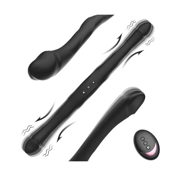 Doppeldildos Dildo Anal Vibratoren für Sie Klitoris und G-Punkt Stimulator,Realistischer Double Dildo Silikon mit 10 Modi Drahtlose Fernbedienung U-Förmigen Sex Spielzeug für Frauen Lesben, Paar