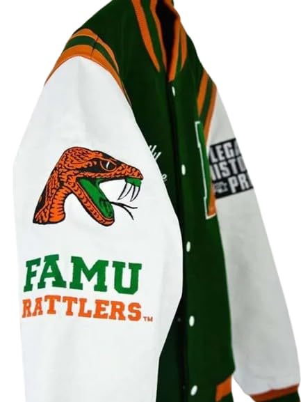 Men Florida A&M Wool Varsity jacket | University Motto 2.0 Letterman Jacket | Florida Leather Sleeve Bomber Jacket2