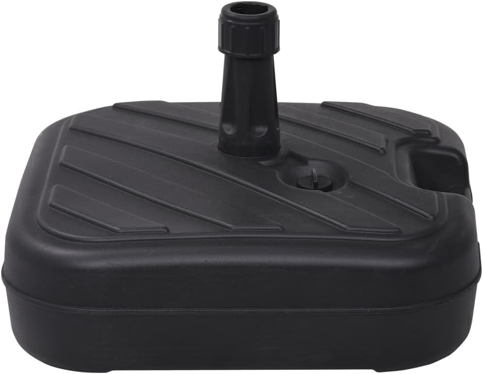 vidaXL Umbrella Base, Patio Umbrella Stand, Parasol Base Filled with 6.3 gal of Water or 61.7 lb of Sand, Weighted Base for Outdoor Garden Deck, Black