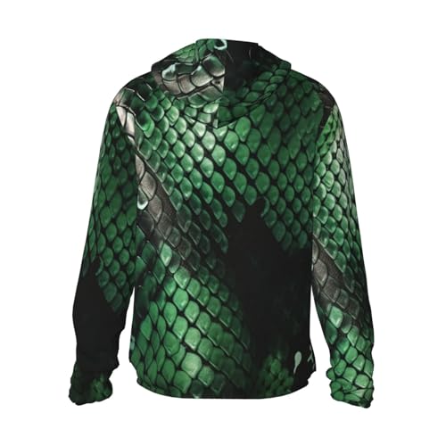 Men's UPF 50+ Light Jacket Green Snakeskin Sun Protection Hoodie Long Sleeve Sun Shirts for Women2