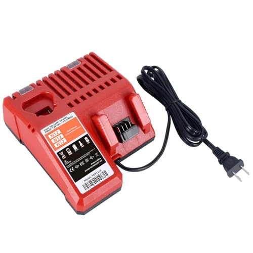 Replacement Rapid Charger for Milwaukee 12V & 18V Batteries 12V/18V Lithium-Ion - Compatible with 48-59-1812