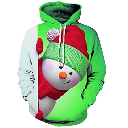 SOOUICKER Hoodie Weihnachten Herren Damen Weihnachtspullover 3D Druck...