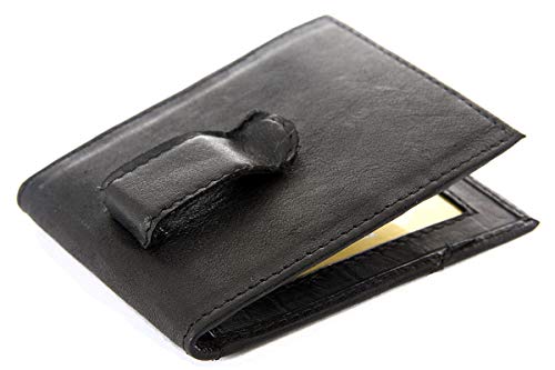 Men's Leather Money Clip Slim Design Credit Card Id Holder Wallet 3.75x3 inches3