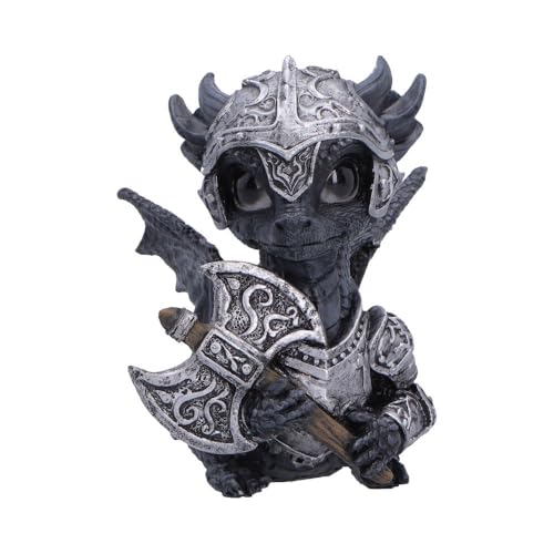 Set di figurine di drago corazzato carino - Collezione di ornamenti drago fantasy gotico (Sir Axewing)