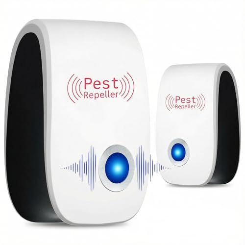 BugShield Ultraschall-Skield Milbenstecker2 Stück Elektronisches Insekten & Mäuse Vertreibungsgerät mit Stecker gegen Milben Flöhe Bettwanzen MückenUngiftig & Geräuschlos für Schlafzimmer Wohnung