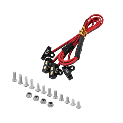 INJORA 4LED Rock Lights Kit for SCX10 TRX4 1/10 RC Crawler Upgrade, White