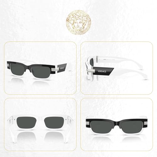 Versace VE4465 Rectangular Sunglasses for Men +BUNDLE with ACCESSORY EYEWEAR KIT3