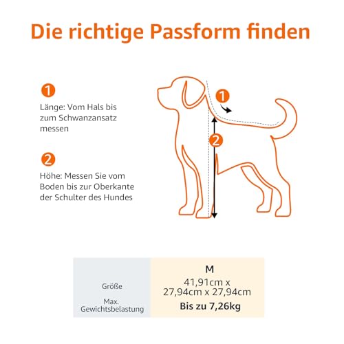 Amazon Basics AMZSC-002 Tragetasche für Hund Haustiere mit weichen Seiten, Größe M, Schwarz, 42 L x 24 W x 25 H cm