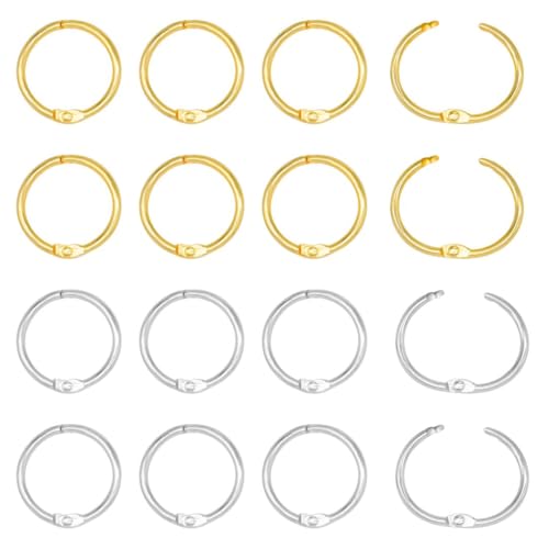 Image of Satra Traders Metal Book Binder Rings - Durable Loose Leaf Rings for Index Cards, Flashcards, Keychains, Scrapbooks & Office Organization - Easy to Open & Close | Size : 31mm | Qty : 10pcs (Silver)