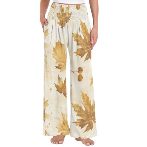 Pantalon long décontracté Automne Maple vêtement fluide coton pour femme