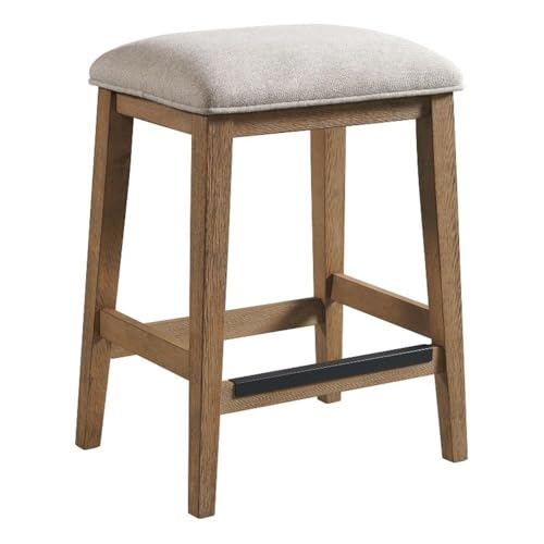 Intercon Landmark Backless Stool con 4 patas, Roble envejecido, juego de 2 miniatura 4