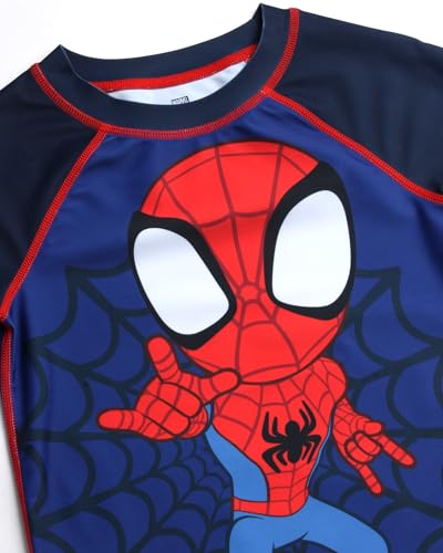 Marvel Boys Rash Guard Set - 2 Piece Spiderman Spidey & His Amazing Friends UPF50+ Swim Shirt & Swim Trunks for Boys (2T-12)3