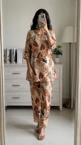 Image of RANGRIKA.in Co-ord Set for Women Stylish | Kurta Set for | Short Kurti with Palazzo | Ethnic Jaipuri Kurti Set | Kurti Palazzo Set | Salwar Suit