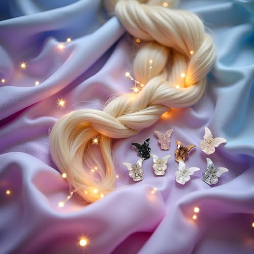 6 Piezas Mini Pinzas de Mariposa Transparentes para Cabello miniatura 5