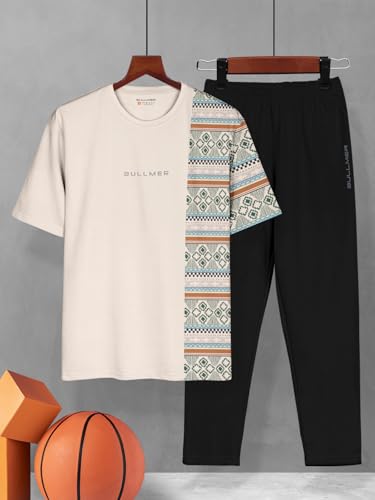 Image of BULLMER Trendy Clothing Set with Oversized T-Shirt & Pants Co-ords for Men
