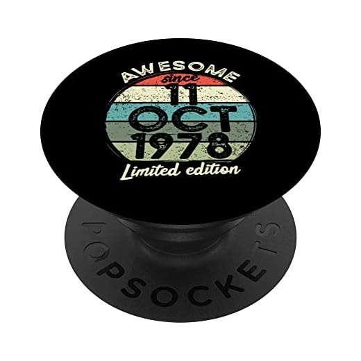 Camiseta de cumpleaños de 45 años, 11 de octubre de 1978, 45 cumpleaños PopSockets PopGrip Intercambiable