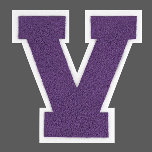 FANCIBAND 4.5 Inch Chenille Varsity Letter Patches Purple Iron On Letters