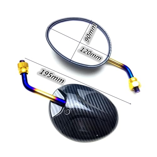 Espejos laterales de 10mm con ajuste rotatorio para visibilidad completa en moto 3