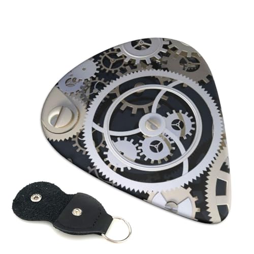 スチームパンク機械ギア エレキベースウクレレピック Abs 素材エレアコ弦楽器 人差し指楽器ピック 6 個パック 0.46mm