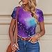 YANYU Magic Galaxy Sky Purple Print Adult Romper Womens Short Sleeve Onesie Bodysuit Casual Comfort Fashion Outfit