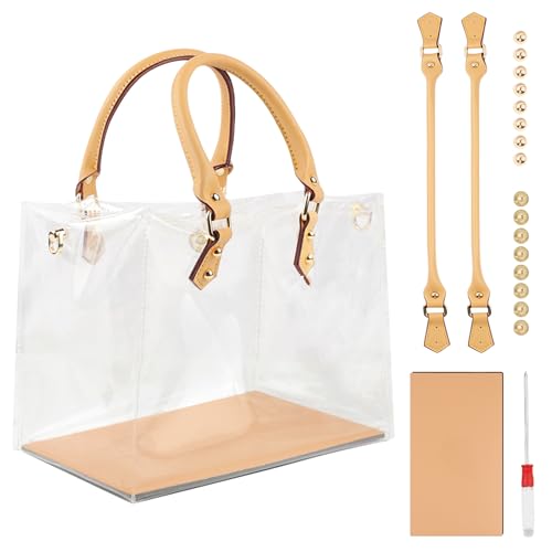 PORFOYO Pvc Diy Tote Bag Handbag Making Kit, Diy Tote Tasche Making Kit, Transparentes Pvc Tragetaschen, Handgefertigte Geschenktüten, Tote Tasche Handtasche Set Geeignet für Weihnachtsgeschenke