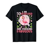 Photo Gallery 50 years old and flocking fabulous - flamingo lover birthday maglietta Photo Gallery 50 years old and flocking fabulous - flamingo lover birthday maglietta