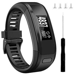 Wizvv Compatible Bands Replacement for Garmin Vivosmart HR, With Metal Buckle Fitness Wristband Strap (8 Colors)