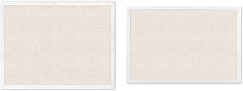 U Brands Tablero de anuncios de lino y corcho 30 x 40 pulgadas marco de madera blanca 2917U00-01 y tablero de anuncios de lino de corcho 20 x 30