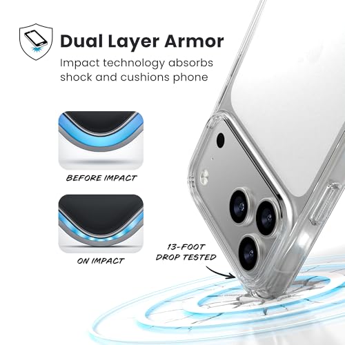 Image of Speck Presidio Perfect Clear for iPhone 17 Pro Max Case, Slim Protective Case, Clear /Clear /Silver