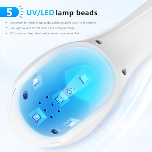 Image of JODSONE Cordless Mini U V Portable Handheld Nail Lamp Rechargeable Model with LED Display Fast Drying for Home Traveling