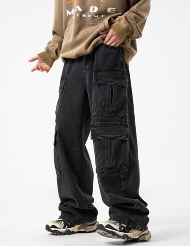 JNCO Men's Baggy Cargo Jeans - Y2K Hip Hop Grunge Loose Fit Streetwear3