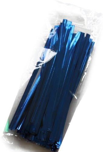 1000 Pcs 4" Metallic Twist Ties for Poly Bags, Bread, Plastic, Cello,Color: Blue