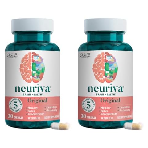 Neuriva Original Brain Performance Supplement (30 Count), Brain Support with Natural Ingredients (Coffee Cherry & Plant Sourced Phosphatidylserine) (Pack of 2) Cover