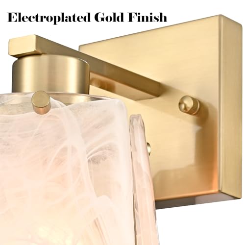 Image of DAYCENT Modern Gold Wall Sconce with Smoky Glass Shade