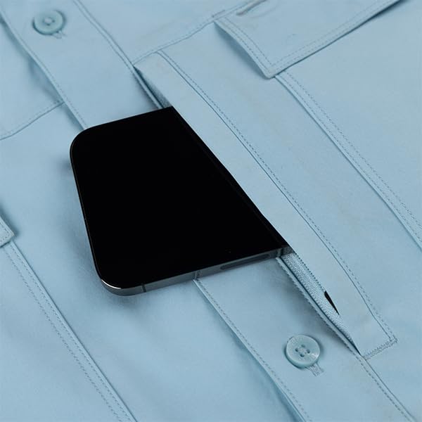 Men's Long Sleeve Hay Baler Button Down Shirt, Breathable Performance Work Shirt for Farmers and Ranchers with UPF304