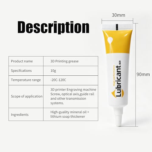 Image of 3D Printer Grease, High-Performance Parts Lubricant Oil for Axis, Guide, Lead Screws, Rods, Gears, Compatible with Bambu Lab Series X1 /X1C /A1 /A1 mini /P1S /P1P /K1 /K1 Max 3D Printer Accessories (6 Pack)