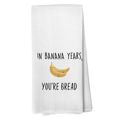 Liosei 390 Funny 30Th 40Th 50Th 60Th Birthday Gifts For Women Men - In Banana Years You'Re Bread Funny Kitchen Towels cover