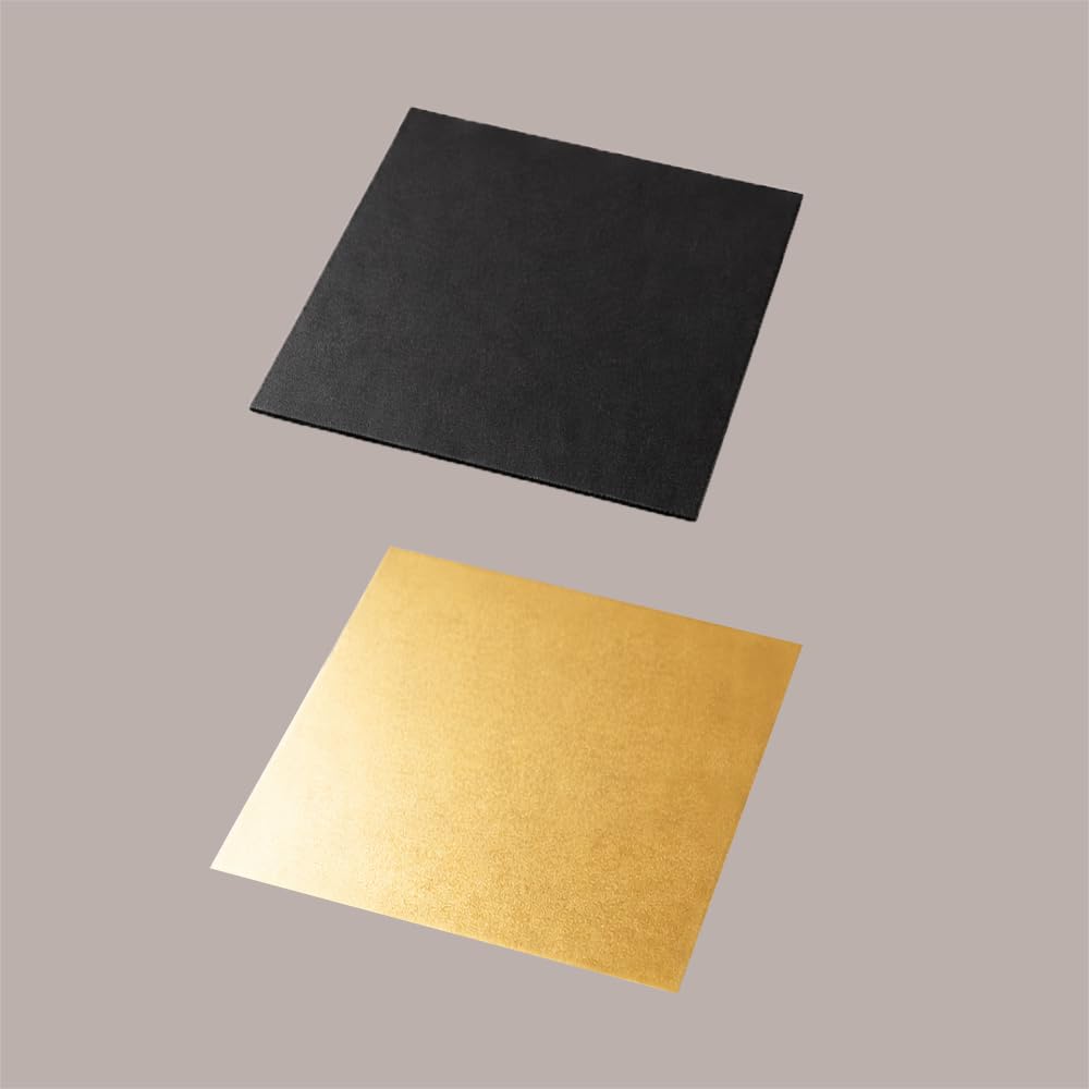 Tavoletta Vassoio Rigido Sottotorta Dolce in Cartoncino Alimentare Oro e Nero 14x14 cm 10 Kg Lucgel