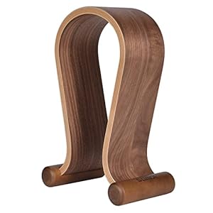 SAMDI Wood Headphone Stand, Headphones Hanger Holder Mount Omega Compatible for Sony, Bose, Shure, Jabra, JBL, AKG Gaming Headphones Display et. (Walnut)