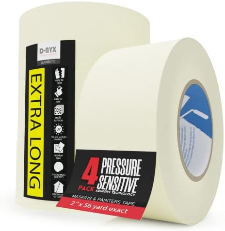 4 PACK MASKING TAPE 1.97 inch x 56 Yds Artist & Painters Tapes for Wall Art Renovation Automotive Refinish Drafting Art Watercolor 2 DIY Painting Canvas Framing School Stationery Home Office Labeling