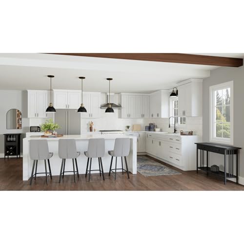 Image of Brookings Shaker Unassembled Sink Base Kitchen Cabinet SB30, 30 W x 24 D x 34.5 H, Painted White with Sherwin Williams, Solid Wood - Design House, 561472