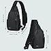 Voova Crossbody Sling Backpack Sling Bag for Men Women, Travel Hiking Chest Bag Daypack, Small over the Shoulder Backpack, Black