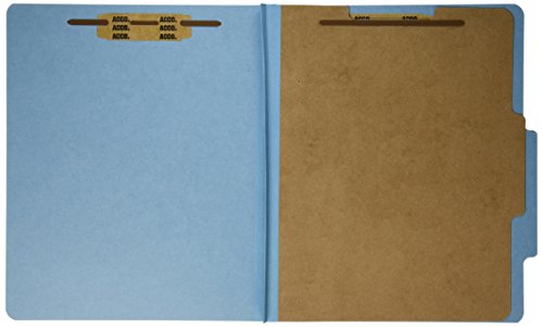 Acco Classification Folders With Fasteners, Pressboard, 4-Part, Letter Size, Blue, 10 Per Box (15024), Sky Blue #TOP1