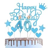 HONGCI Happy 40th Birthday Cake Topper & Birthday...