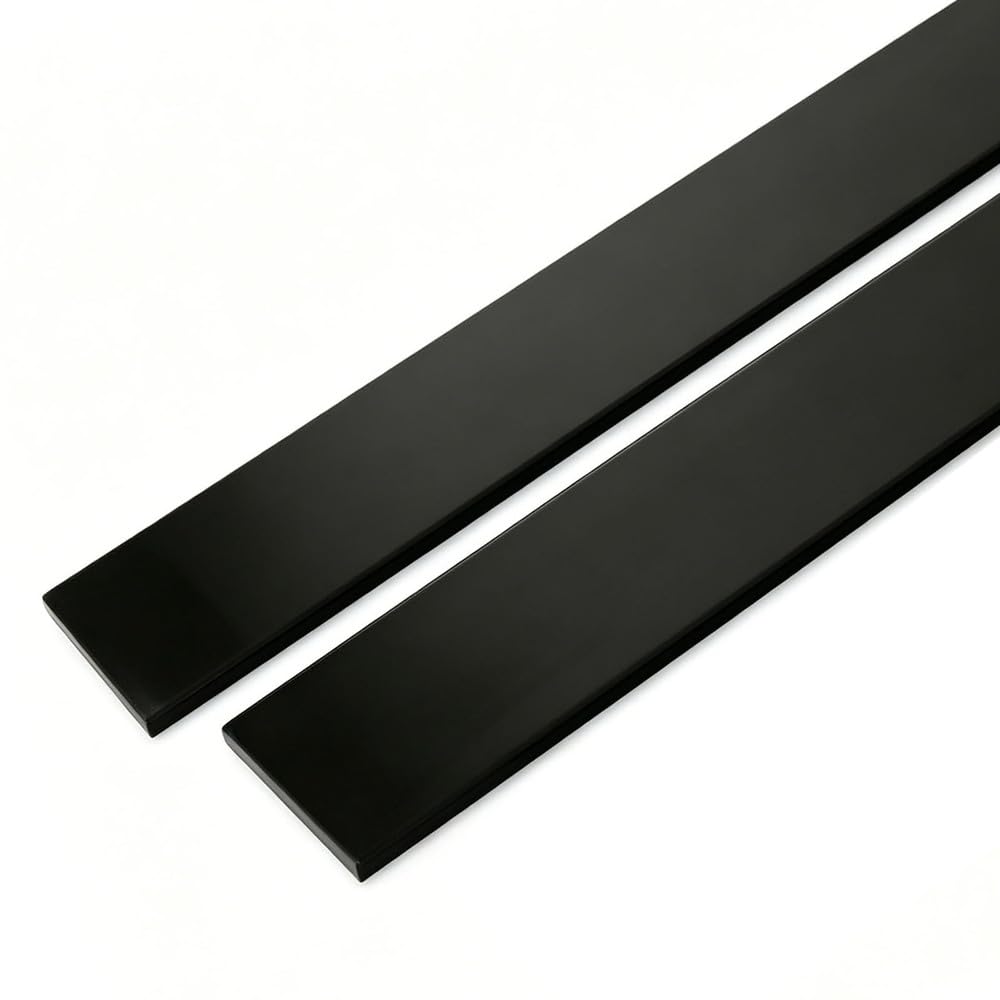 2 Stück Schwarze ABS Kunststoff Flachleiste 500mmx80mm ABS Rechteckstreifen mit 5-8mm Dicke für Industriekomponenten und DIY Projekte,500x80x8mm